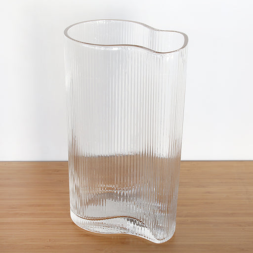 VASE298 - Rippled Water Clear Vase