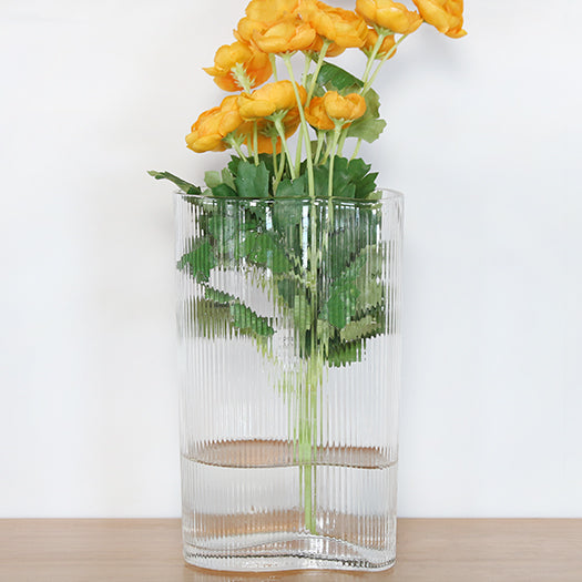 VASE298 - Rippled Water Clear Vase