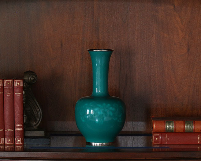 20th Century Japanese Silver Banded Bottle Vase