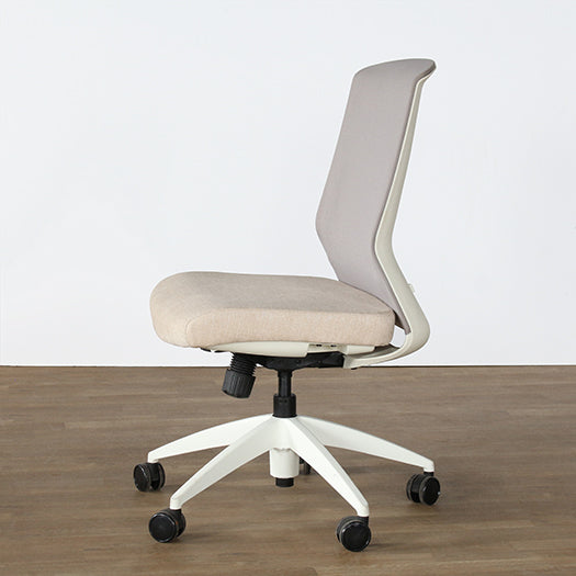 White Armless Conference Chair With Sand Seat