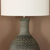 Moss Green And Gold Ceramic Table Lamp- Cleared