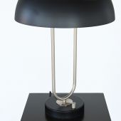 Black Dome with Nickel Base Table or Desk Lamp