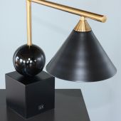 Geometric Black and Brass Desk Lamp