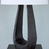 Black Open U-Shaped Table Lamp