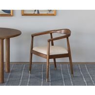 Danish Modern Style Arm Chair With Hemp Woven Seat