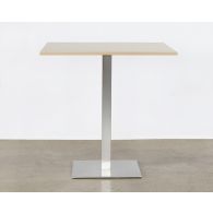 Square Maple Top Bar Table W/Brushed Aluminum Base