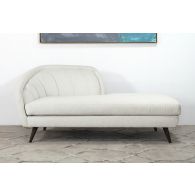 Ivory Curved Channeled Back Left Arm Facing Chaise