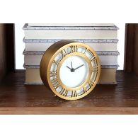 Antiqued Brass Roman Numeral Clock