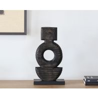 Black Oval Sculpture -- Cleared Decor