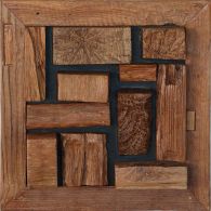 Abstract Reclaimed Wood Wall Tile 20W x 20H
