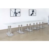 10' - 14'  Adjustable Conference Table W/White Top