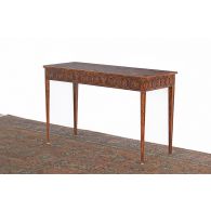 Mahogany Console Table with Circle Patterned Freize
