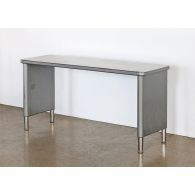 Gray Metal Steelcase Console Table