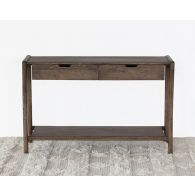 Mango Wood Console Table with Two Drawers