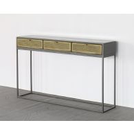 Iron Console W/Perforated Brass Drawer