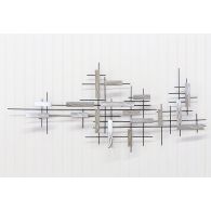 Ground Steel Abstract Grid Wall Sculpture - Cleared Decor