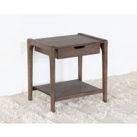 Mango Wood End Table with One Drawer