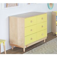 Lukka Modern Maple Yellow Kids 6-Drawer Dresser 