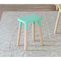 Peewee Maple Mint Square Kids Chair (Set Of 2)