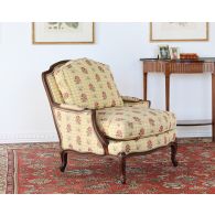 Yellow Floral Bergere Chair