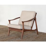 Danish Modern Lounge Chair in Beige