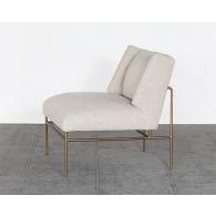 Cream Slipper Chair On Brass Frame