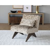 Taupe Cut Velvet Slipper Chair
