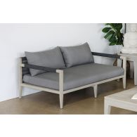 Charcoal & Grey Outdoor Loveseat