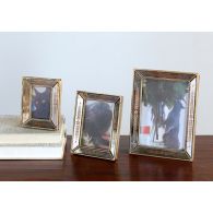 Set of 3 Antiqued Mirrored Picture Frames - 4W x 5H, 5W x 6H, 6W x 8H