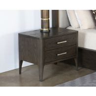 Sable Brown Nightstand With Brass Pulls