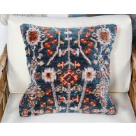 Teal & Orange Woven Tribal Pillow