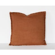 Rust Pillow With Black Stitched Edge
