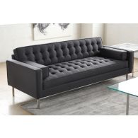 Modern Dark Gray Sofa with Tufted Back and Seat