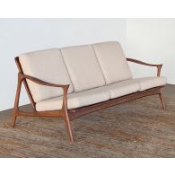 Danish Modern Sofa With Beige Upholstery