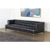 Dylan Tufted Sofa in Rider Black