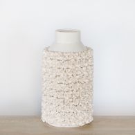 Large White Ceramic Floral Vase