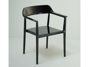 Sculpted Black Plastic Arm Chair