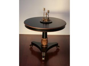 Black Lacquer and Gold Gilt Center Hall Table