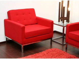 Red Florence Knoll Style Club Chair