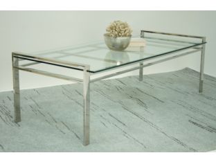 Mitchell Gold Emilio Cocktail Table with Clear Glass Top