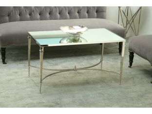 French Deco Style Nickel and Mirror Coffee Table