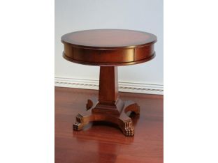 Cherry and Walnut Burl Drum End Table