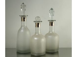 Set of 3 Crackle Decanters
