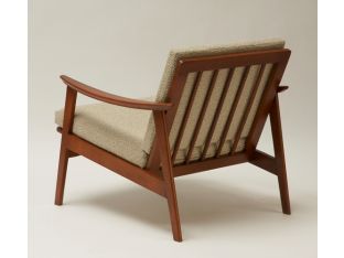 Vintage Danish Modern Lounge Chair in Oatmeal Upholstery