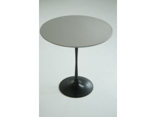 Chelsea Textiles Saarinen Style Tulip End Table in Ash Gray Lacquer