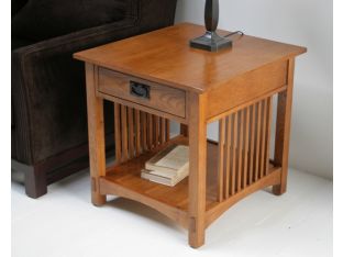 Arts and Crafts End Table with One Drawer