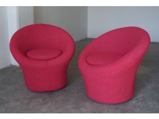 Red Mushroom Pierre Paulin Style Lounge Chair