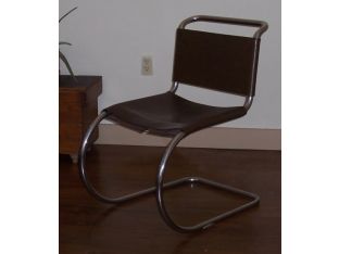 Mies van der Rohe Brown Leather MR20 Side Chair