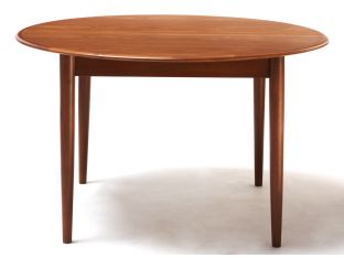 Danish Modern Round Teak Dining Table with Leaves