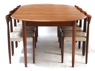 Danish Modern Round Teak Dining Table with Leaves